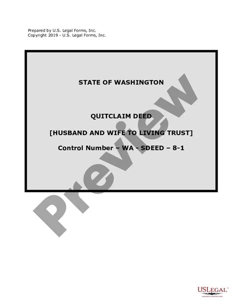 Washington Quitclaim Deed For Husband And Wife To Living Trust Quit Claim Deed Washington