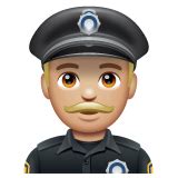 Man Police Officer Medium Light Skin Tone Emoji On WhatsApp 2 23