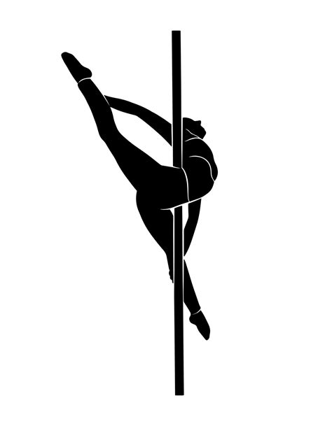 Bailarina De Pole Dance Forma De Cuerpo Completo Sombra Vectorial