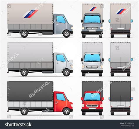 Vector Truck Side Front Rear View Stock Vector (Royalty Free) 247273708 | Shutterstock