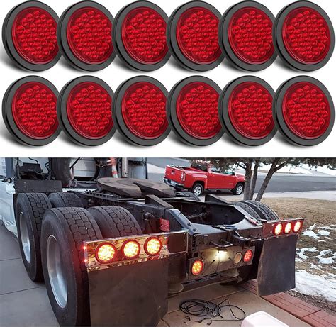 4 Round Led Tail Lights Red12pcs 4 Inch Round Led Stop