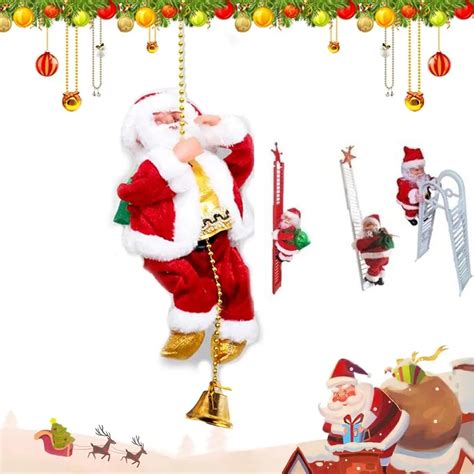 Electric Chimney Climbing Santa Claus Musical Toys Santa Claus Climbing