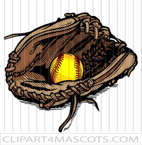 Clip Art Softball Mitt Vector Format Eps Png Ai