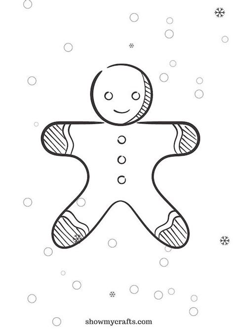 Gingerbread Man Colouring Pages Show My Crafts