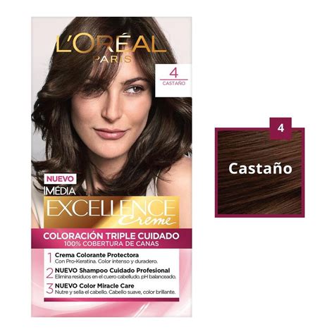 Tinte Para Cabello L Or Al Im Dia Excellence Creme Casta O Walmart