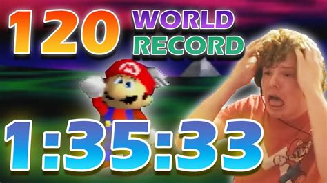 [world Record] Super Mario 64 120 Star Speedrun In 1 35 33 Youtube