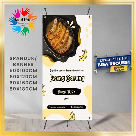 Jual Spanduk Banner Pisang Goreng Makanan Klasik Mantap Krem X