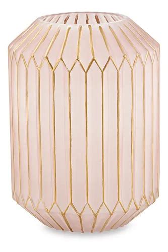 Vaso Planta Flor Nude E Dourado G Em Vidro X Cm Parcelamento Sem Juros