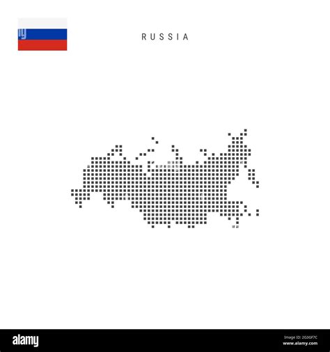 Square Dots Pattern Map Of Russia Russian Dotted Pixel Map With