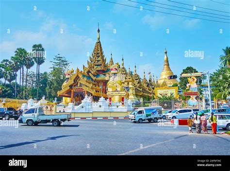 Yangon Myanmar February The South Gate Of Shwedagon Zedi