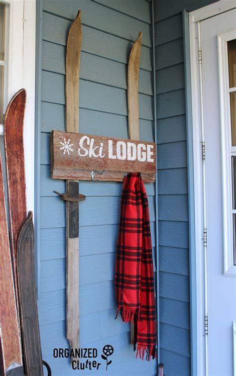 A Rustic Ski Themed Winter Christmas Outdoor Vignette Organized Clutter