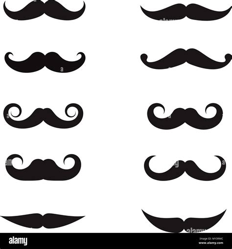 Mustache Icon Logo Template Vector Illustration Design Stock Vector