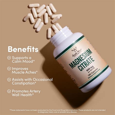 Magnesium Citrate Mg Capsules Digestion Constipation Support