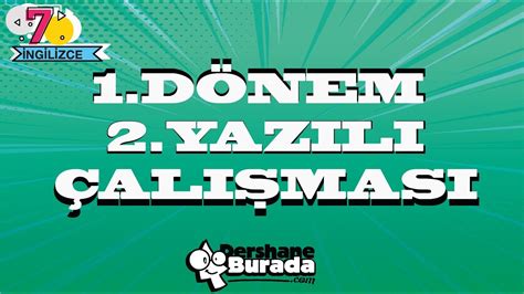 2022 2023 Eğitim Öğretim Yılı 7 SINIF İNGİLİZCE 1 Dönem 2 Yazılı