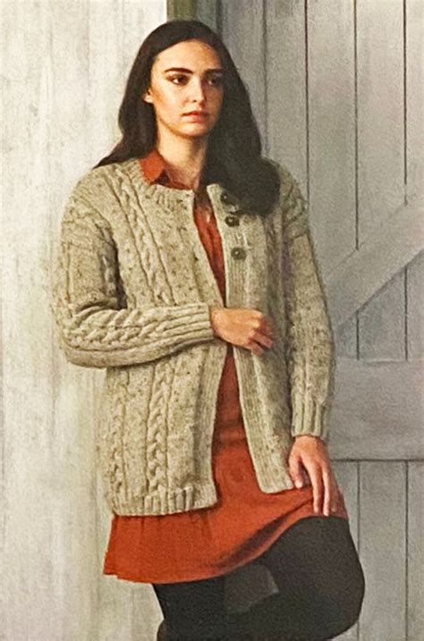 Knitting Pattern Aran Cardigans Ladies Cardigans In Aran Etsy Uk