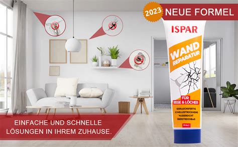 ISPAR Wandreparatur Set 2x175g Spachtelmasse weiß innen fertig