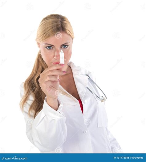 Female Blonde Doctor Stock Photo Image Of Vaccination
