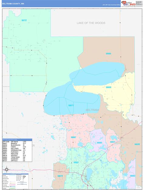 Beltrami County Map With Townships