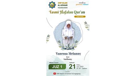 Tasmi Hafalan Al Quran Ananda Vanessa Melanny Juz Youtube