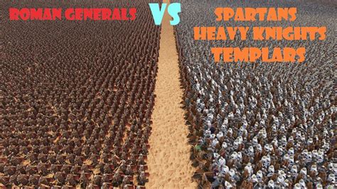 2 640 000 Spartans Heavy Knights Templars Vs 400 000 Roman Generals