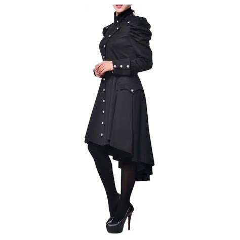 Women Victorian Style Gothic Trench Coat Women Goth Clothing