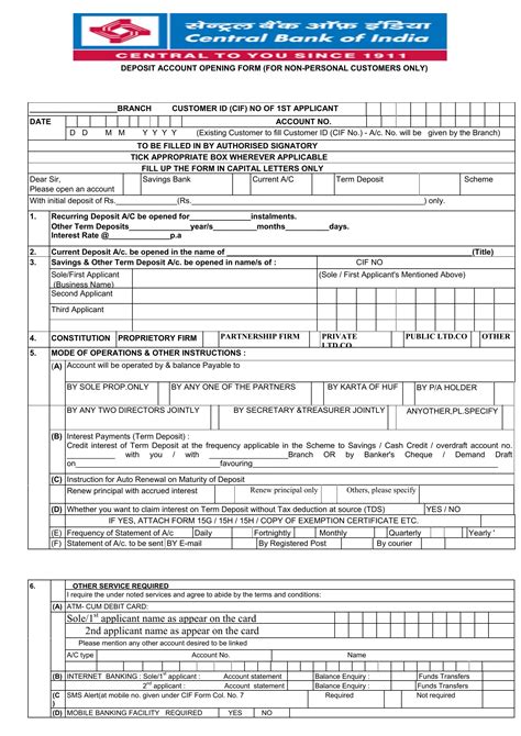 Bank Of India Account Opening PDF Form - FormsPal