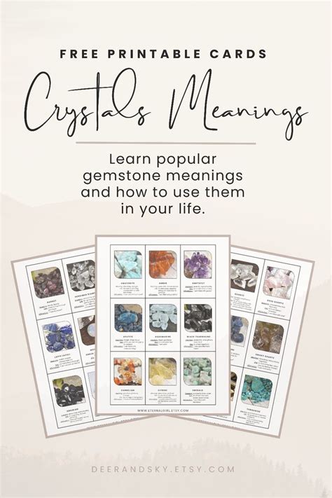 Healing Crystals Guide Free Printable Crystals Meanings Gemstones