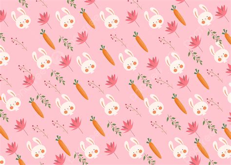 Cute Easter Bunny Background Wallpaper Rabbit Carrot Background