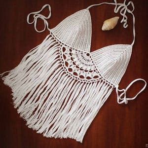 Crochet Top Handmade Bikini Gift Ideas Summer Clothingcozy Etsy