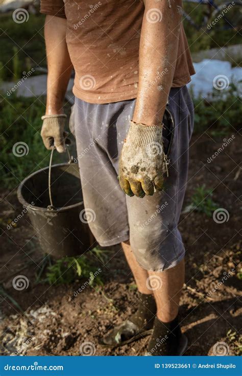 Dirty Hands Of A Worker At A Construction Site Stock Image Image Of