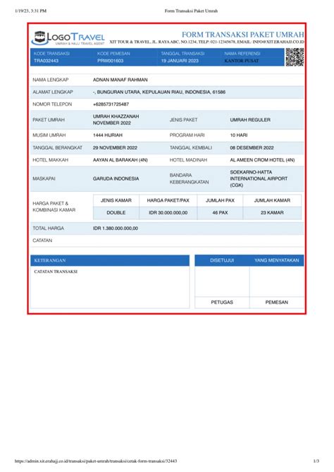 Cara Mengubah Formulir Transaksi Paket