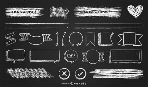 Chalk Elements Design Pack Vector Download