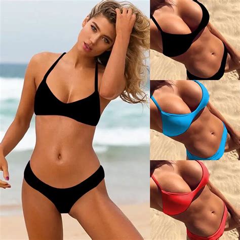 Sexy Women Push Up Padded Bra Bandage Bikini Set Swimsuit Triangle