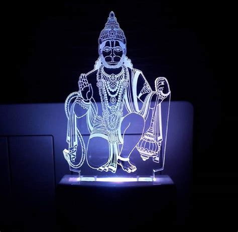 Vagalleryking Modern Contemporary Hanuman Ji 3d Illusion Acrylic Led Night Lamp For Decoration