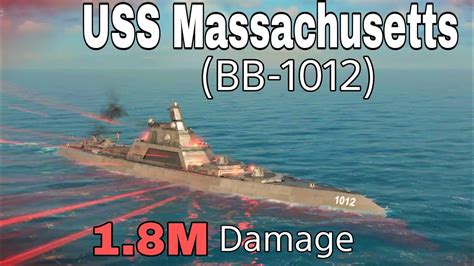 New Warships Uss Massachusetts Bb 1012 1 8m Damage Modern Warships Youtube