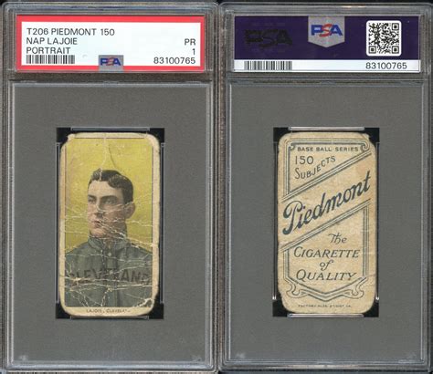 T206 Nap Lajoie Portrait HOF PSA 1 Piedmont 150 EBay