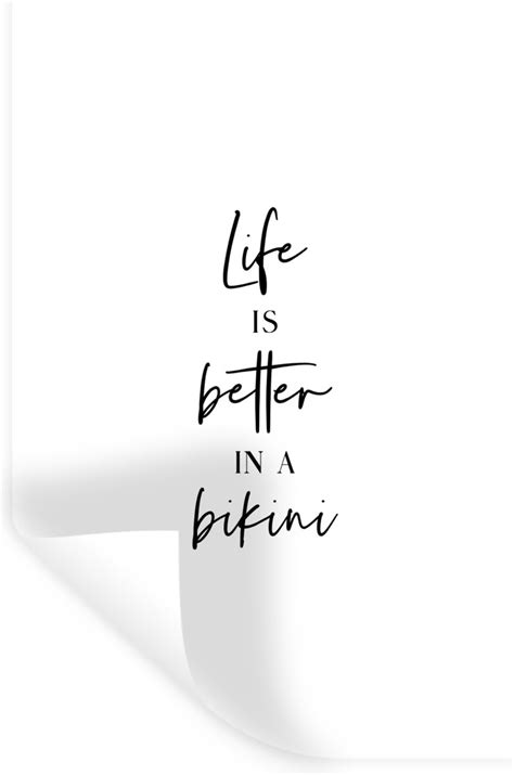 Muurstickers Sticker Folie Life Is Better In A Bikini Quote WIt X Cm Bol