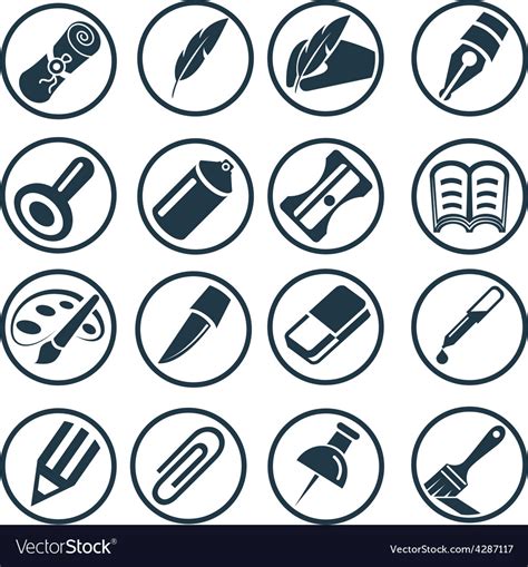 Scribe set Royalty Free Vector Image - VectorStock