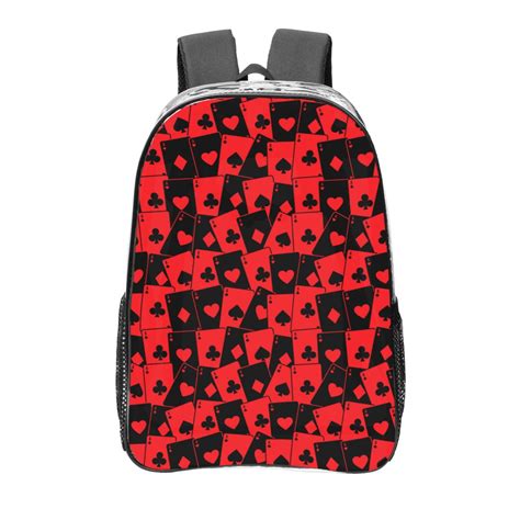 Susaid Playing Cards Print Clear Backpack See Through Transparent