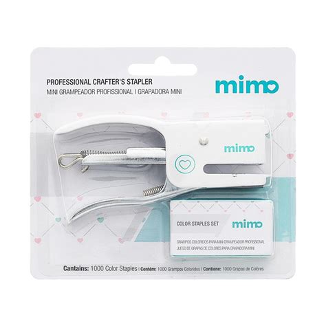 Kit Mini Grampeador Profissional 1000 Grampos Coloridos Mimo