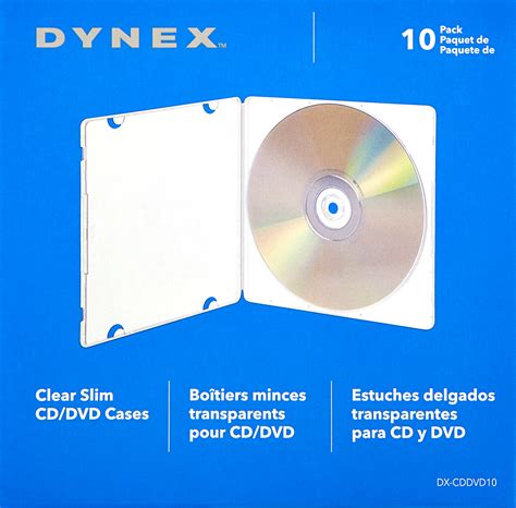 Dynex Slim CD DVD Cases 10 Pack Clear DX CDDVD10 Best Buy