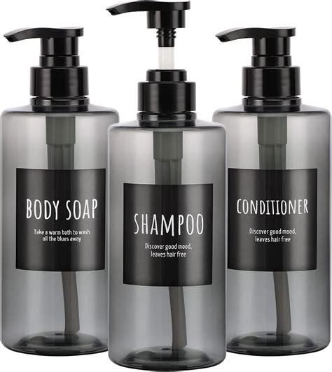 Segbeauty Shampoo Bottles 3pcs 500ml Refillable Shower Bottle With