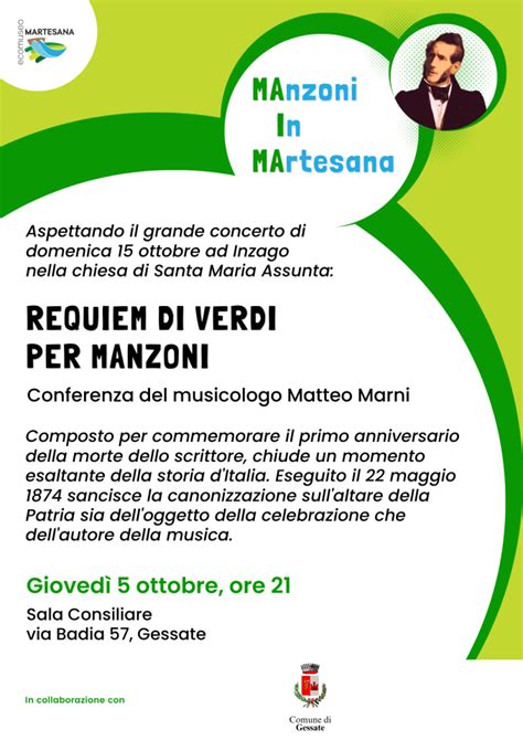 Conferenza Requiem Di Verdi Per Manzoni Comune Di Gessate