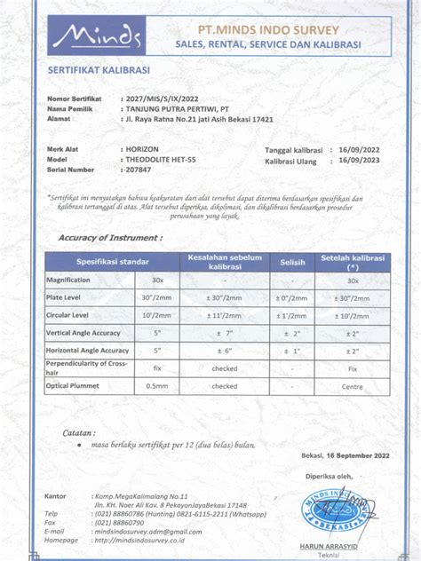 Sertifikat Kalibrasi Pdf