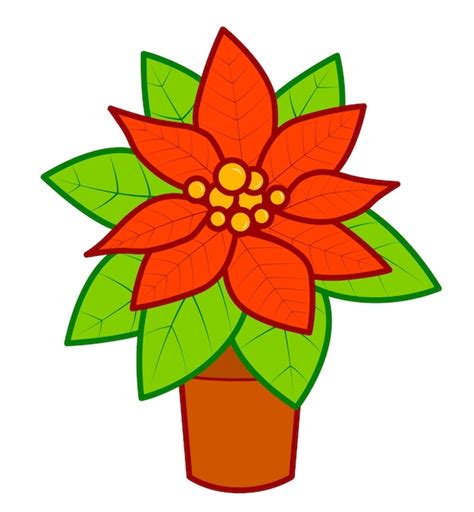 Premium Vector Christmas Cartoons Clip Art Poinsettia Vector