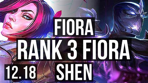 Fiora Vs Shen Top Rank Fiora Dominating Euw