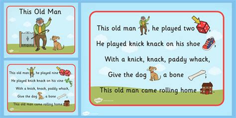 8 Best Images of This Old Man Nursery Rhyme Printable - Crooked Man Nursery Rhyme, Nursery ...