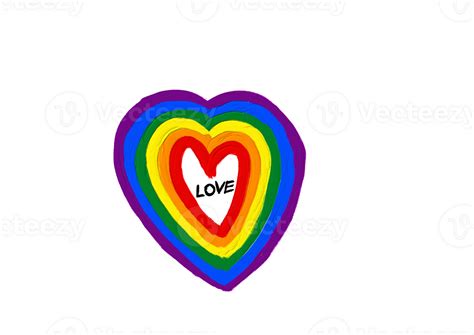 Rainbow Love Text With Heart Shape Lgbt Pride Month Watercolor Texture