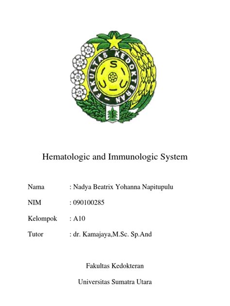 Makalah Hematologi Dan Sistem Imunologi Pdf