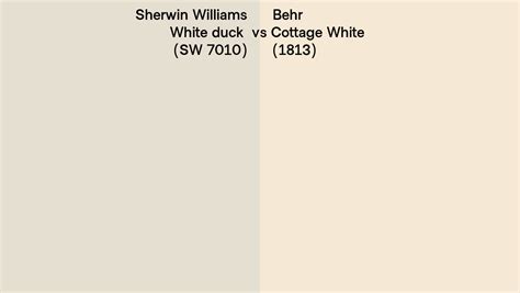 Sherwin Williams White Duck Sw 7010 Vs Behr Cottage White 1813 Side